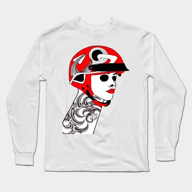 Always Hear Your Helmet Long Sleeve T-Shirt by FUN ART